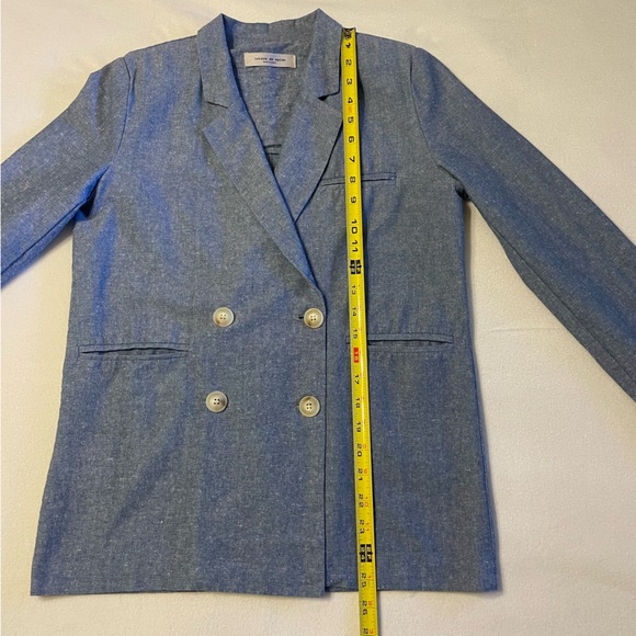 Light Blue Blazer London de Salon Korea Suit Jacket Button Front - Picture 10 of 11